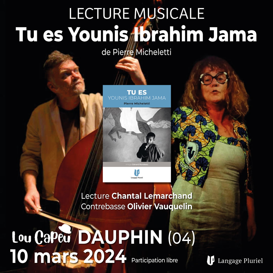 Lecture musicale du livre de Pierre Micheletti “Tu es Younis Ibrahim Jama”